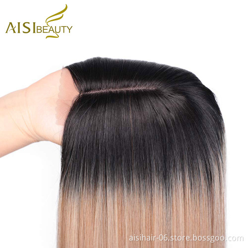 Aisi Beauty Popular Vendor Cheap Long Straight Ombre Blonde Wig Lace Frontal Synthetic Hair For Black Women Lace Front Wig
